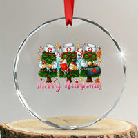 Xmas Nurse Crystal Glass Ornament Funny Merry Nursemas Pine Tree TS12
