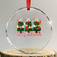 Xmas Nurse Crystal Glass Ornament Funny Merry Nursemas Pine Tree TS12