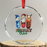Xmas Pharmacist Crystal Glass Ornament Snowman Reindeer Santa Pharmacy Crew TS09