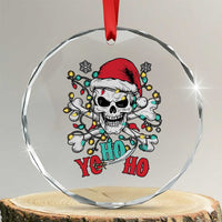 Xmas Pirate Skull Crystal Glass Ornament Yo Ho Ho Boat Cruise Xmas Crossbones TS02
