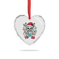 Xmas Pirate Skull Heart Crystal Glass Ornament Yo Ho Ho Boat Cruise Xmas Crossbones - Wonder Print Shop