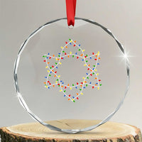 Xmas Religious Happy Chrismukkah Crystal Glass Ornament Lights Star of David TS10