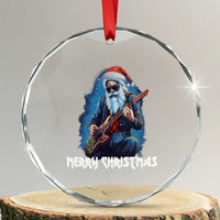 Xmas Rock Lover Crystal Glass Ornament Sleigher Hail Santa Electric Guitar TS09