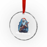Xmas Rock Lover Crystal Glass Ornament Sleigher Hail Santa Electric Guitar TS09