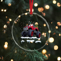 Xmas Santa Monster Truck Crystal Glass Ornament American Offroad Xmas Boys Kids Toddler Youth TS10