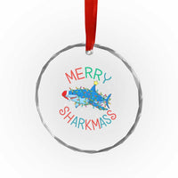 Xmas Shark Crystal Glass Ornament Funny Merry Sharkmas Xmas Gift TS12