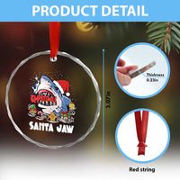 Xmas Shark Santa Jaws Crystal Glass Ornament TS09