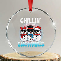Xmas Snowman Crystal Glass Ornament Chillin With My Snowmies Christmas Snowman TS12