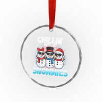 Xmas Snowman Crystal Glass Ornament Chillin With My Snowmies Christmas Snowman TS12