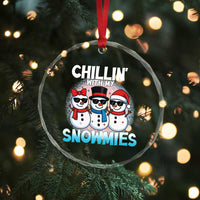Xmas Snowman Crystal Glass Ornament Chillin With My Snowmies Christmas Snowman TS12
