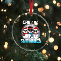 Xmas Snowman Crystal Glass Ornament Chillin With My Snowmies Christmas Snowman TS12