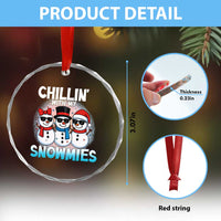 Xmas Snowman Crystal Glass Ornament Chillin With My Snowmies Christmas Snowman TS12