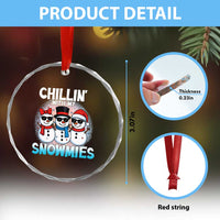 Xmas Snowman Crystal Glass Ornament Chillin With My Snowmies Christmas Snowman TS12