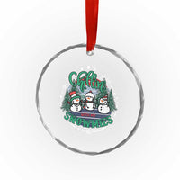 Xmas Snowman Crystal Glass Ornament Chillin With My Snowmies Cute Winter TS12