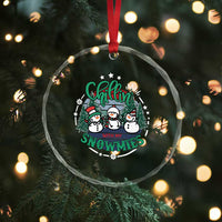 Xmas Snowman Crystal Glass Ornament Chillin With My Snowmies Cute Winter TS12