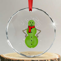 Xmas Snowman Crystal Glass Ornament Funny Angry Snowmen TS12