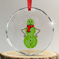 Xmas Snowman Crystal Glass Ornament Funny Angry Snowmen TS12
