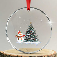 Xmas Snowman Crystal Glass Ornament Funny Snowmen With Christmas Tree TS12