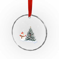 Xmas Snowman Crystal Glass Ornament Funny Snowmen With Christmas Tree TS12