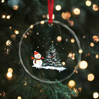 Xmas Snowman Crystal Glass Ornament Funny Snowmen With Christmas Tree TS12