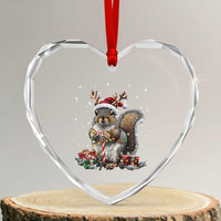 Xmas Squirrel Heart Crystal Glass Ornament Xmas Tree Lights Reindeer Santa Hat Pajamas - Wonder Print Shop