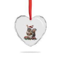 Xmas Squirrel Heart Crystal Glass Ornament Xmas Tree Lights Reindeer Santa Hat Pajamas - Wonder Print Shop