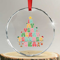 Xmas Teacher Crystal Glass Ornament In My Very Merry Teacher Era Tree TS10