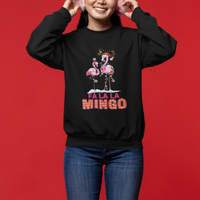 Fa La La Mingo Flamingo Hawaiian Retro Christmas Sweatshirt - Wonder Print Shop