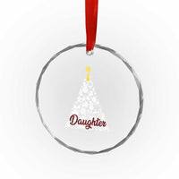 Xmas Tree Crystal Glass Ornament Red Plaid Daughter TS02
