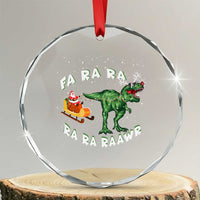 Xmas Tree Rex Fa Ra Rawr Dinosaur Crystal Glass Ornament TS09