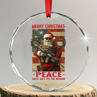 Xmas Veteran Crystal Glass Ornament Peace Best Gift To The Nation Santa Army TS09