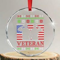 Xmas Veteran Crystal Glass Ornament Soldier America Flag Patriotic TS09