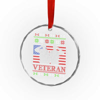 Xmas Veteran Crystal Glass Ornament Soldier America Flag Patriotic TS09