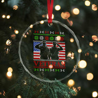 Xmas Veteran Crystal Glass Ornament Soldier America Flag Patriotic TS09