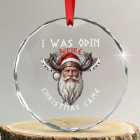 Xmas Viking Crystal Glass Ornament I Was Odin Before Christmas Came Santa Viking Warriors TS11