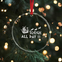 Xmas Viking Crystal Glass Ornament Sleigh All Day Reindeers Longships TS11