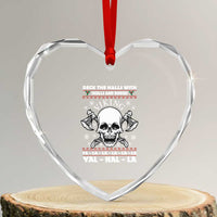 Xmas Viking Valhalla Heart Crystal Glass Ornament Deck The Halls With Skulls And Bodies - Wonder Print Shop