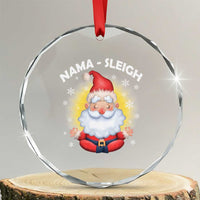 Xmas Yoga Crystal Glass Ornament Nama Sleigh Cute Santa TS09
