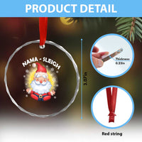 Xmas Yoga Crystal Glass Ornament Nama Sleigh Cute Santa TS09