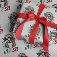 Y Si Si Mexican Flag Messy Bun with Sunglasses Graphic Wrapping Paper Roll What If Yes Mexico Latina Pride