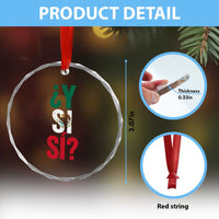 Y Si Si Vintage Mexican Flag Crystal Glass Ornament What If Spanish Slang Mexico Soccer Football Fans