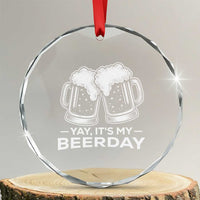 Yay Its My Beerday Crystal Glass Ornament Funny Birthday Party Gift For Beer Lovers