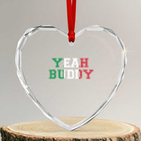 Yeah Buddy Italian Flag Heart Crystal Glass Ornament Vintage Retro - Wonder Print Shop