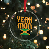Yeah Mon Jamaican Pride Crystal Glass Ornament Jamaican Vacation Jamaica Reggae Roots - Wonder Print Shop