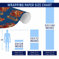 Year of The Fire Horse Wrapping Paper Roll Funny Chinese Zodiac Lunar New Year 2026 - Wonder Print Shop