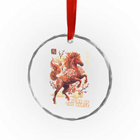 Year of the Horse Chinese New Year Crystal Glass Ornament Floral Zodiac Horse Lunar Festival - Wonder Print Shop