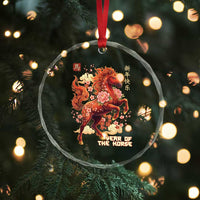 Year of the Horse Chinese New Year Crystal Glass Ornament Floral Zodiac Horse Lunar Festival - Wonder Print Shop