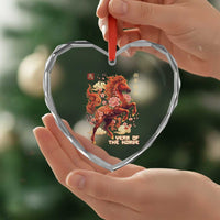 Year of the Horse Chinese New Year Heart Crystal Glass Ornament Floral Zodiac Horse Lunar Festival - Wonder Print Shop