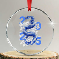 Year Of The Snake 2025 Crystal Glass Ornament Chinese New Year Blue Snake TS09
