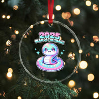 Year Of The Snake 2025 Crystal Glass Ornament Cute Snake Happy New Year TS09